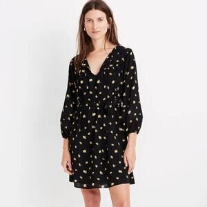 Madewell Tie-Waist Mini Dress in French Daisies L